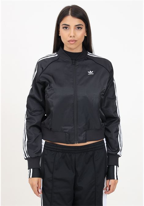 SST LOOSE black zip sweatshirt for women ADIDAS ORIGINALS | IU2533.